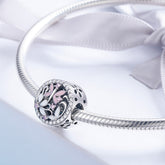 Pink Dragonfly & Flowers Charm - Lullaboo